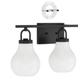 Mansfield 24-inch 3-light Matte Black Vanity Light with Opal Glass Shades