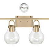 Mansfield 34-inch 4-light Champagne Gold Vanity Light with Clear Glass Shades