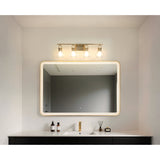 Mansfield 34-inch 4-light Champagne Gold Vanity Light with Clear Glass Shades