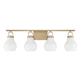 Mansfield 34-inch 4-light Champagne Gold Vanity Light with Opal Glass Shades