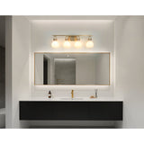 Mansfield 34-inch 4-light Champagne Gold Vanity Light with Opal Glass Shades