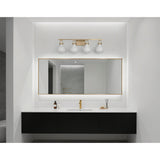 Mansfield 34-inch 4-light Champagne Gold Vanity Light with Opal Glass Shades