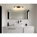 Mansfield 34-inch 4-light Matte Black Vanity Light with Clear Glass Shades