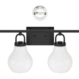 Mansfield 34-inch 4-light Matte Black Vanity Light with Opal Glass Shades