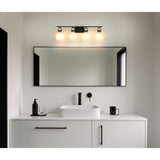 Mansfield 34-inch 4-light Matte Black Vanity Light with Opal Glass Shades