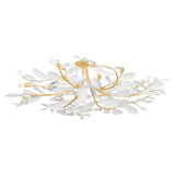 Marabec Semi Flush - Vintage Gold Leaf with White Plaster