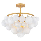 Marabel Medium Semi-Flush Mount - Distressed Brass - by Fredrick Ramond