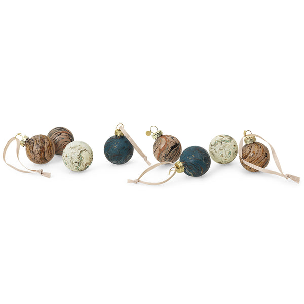 Marble Baubles – S – Set of 8 By Ferm Living