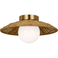 Mari Flushmount — 13", Milk, Burnished Brass