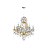 Maria Theresa Crystal Chandelier, Wide 12-Light 28'' Gold