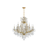 Maria Theresa Crystal Chandelier, Wide 12-Light 28'' Gold