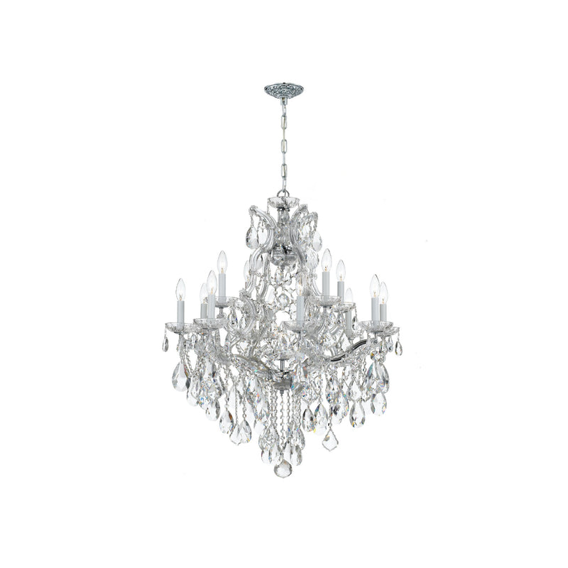 Maria Theresa Two-Tier Crystal Chandelier 28'' Polished Chrome