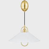 Mariel Pendant Aged Brass Soft White By Mitzi Front View