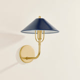 Mariel Wall Sconce Aged Brass Soft Navy By Mitzi Side View