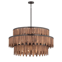 Marimba Chandelier Walnut by Maxim Lighting