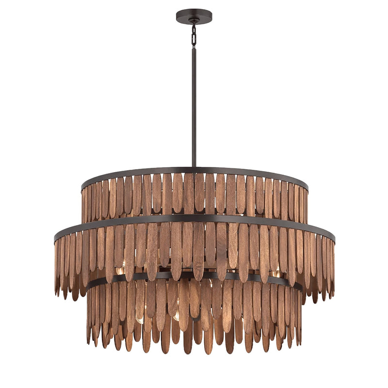 Marimba Chandelier Walnut by Maxim Lighting
