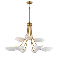 Maris Multi-Tier Chandelier White/Natural Aged Brass by Maxim Lighting