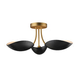 Maris Semi Flush Semi-Flush Mount Black / Natural Aged Brass by Maxim Lighting