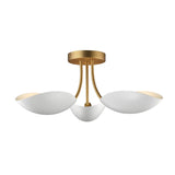 Maris Semi Flush Semi-Flush Mount White/Natural Aged Brass by Maxim Lighting