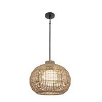 Markis Outdoor Pendant Light by Eurofase - Matte Black with Brown Rope Shade