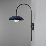 Marrakesh Arc Wall Light - Antique Brass & Sapphire Blue