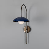 Marrakesh Arc Wall Light - Antique Brass & Sapphire Blue