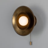 Marrakesh Pull Chain Wall Light - Antique Brass & Sapphire Blue