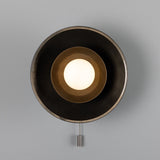Marrakesh Pull Chain Wall Light Antique Silver & Matt Black