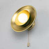 Marrakesh Pull Chain Wall Light Satin Brass & Racing Green