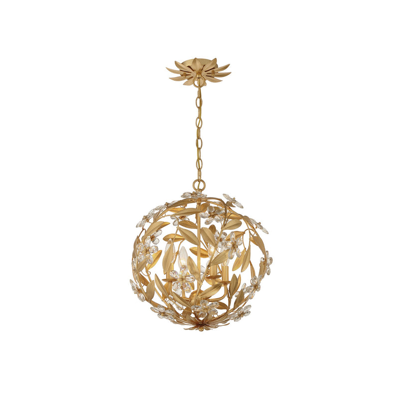 Marselle Orb Chandelier 16.5" Antique Gold