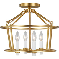 Marston Semi-Flushmount — 16 3/8", Burnished Brass