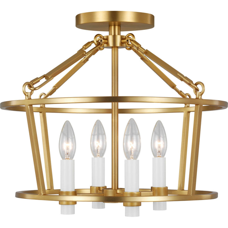 Marston Semi-Flushmount — 16 3/8", Burnished Brass
