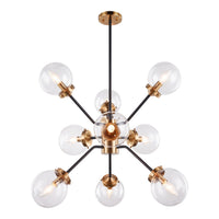 Maru Chandelier 28 Inch Aged Gold Brass Clear