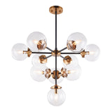 Maru Chandelier 29 Inch Aged Gold Brass Clear