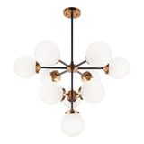 Maru Chandelier 29 Inch Aged Gold Brass Opal