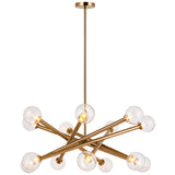 Matchstix Chandelier Large Aged Gold Brass Clear Glass By Matteo