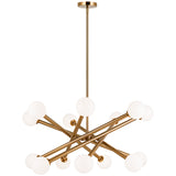Matchstix Chandelier Large Aged Gold Brass Opal Glass By Matteo