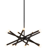 Matchstix Chandelier Large Black Clear Glass By Matteo - Front View2
