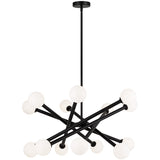 Matchstix Chandelier Large Black Opal Glass By Matteo