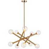 Matchstix Chandelier Medium Aged Gold Brass Clear Glass By Matteo