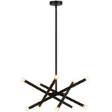 Matchstix Chandelier Medium Black Clear Glass By Matteo - Front View3