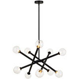 Matchstix Chandelier Medium Black Clear Glass By Matteo
