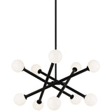 Matchstix Chandelier Medium Black Opal Glass By Matteo - Front View1