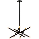 Matchstix Chandelier Medium Black Opal Glass By Matteo - Front View3