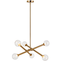 Matchstix Chandelier Small Aged Gold Brass Clear Glass By Matteo