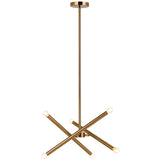 Matchstix Chandelier Small Aged Gold Brass Opal Glass By Matteo - Front View2