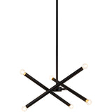 Matchstix Chandelier Small Black Clear Glass By Matteo - Front View1