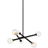 Matchstix Chandelier Small Black Clear Glass By Matteo - Front View