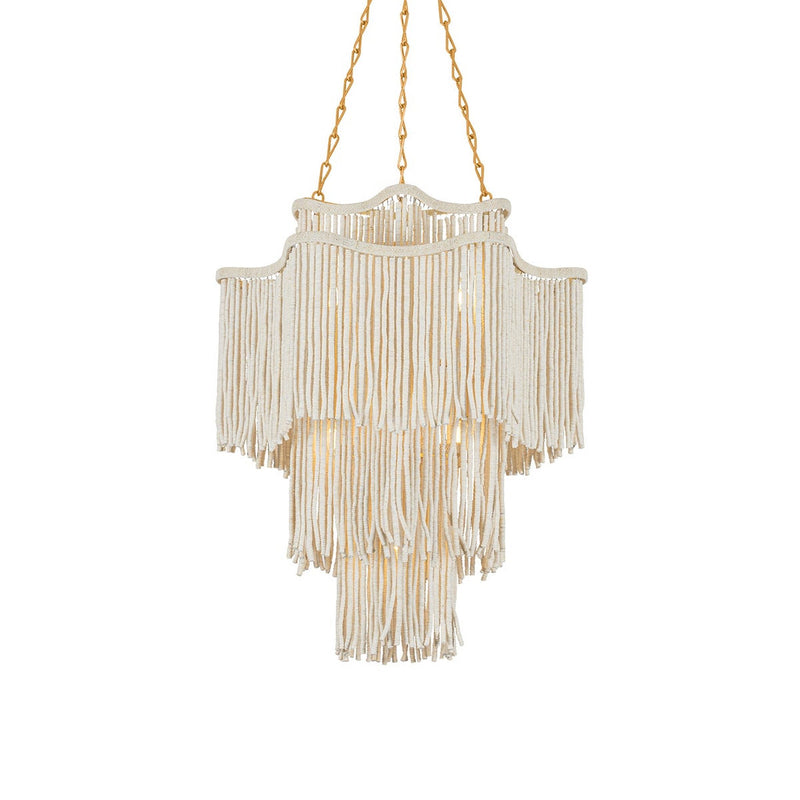 Mathilde Chandelier - 7 Light in Vintage Gold Leaf by Corbett