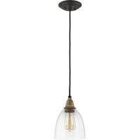 Matrimonio Pendant — 6.38 Inch, Driftwood / Dark Weathered Zinc